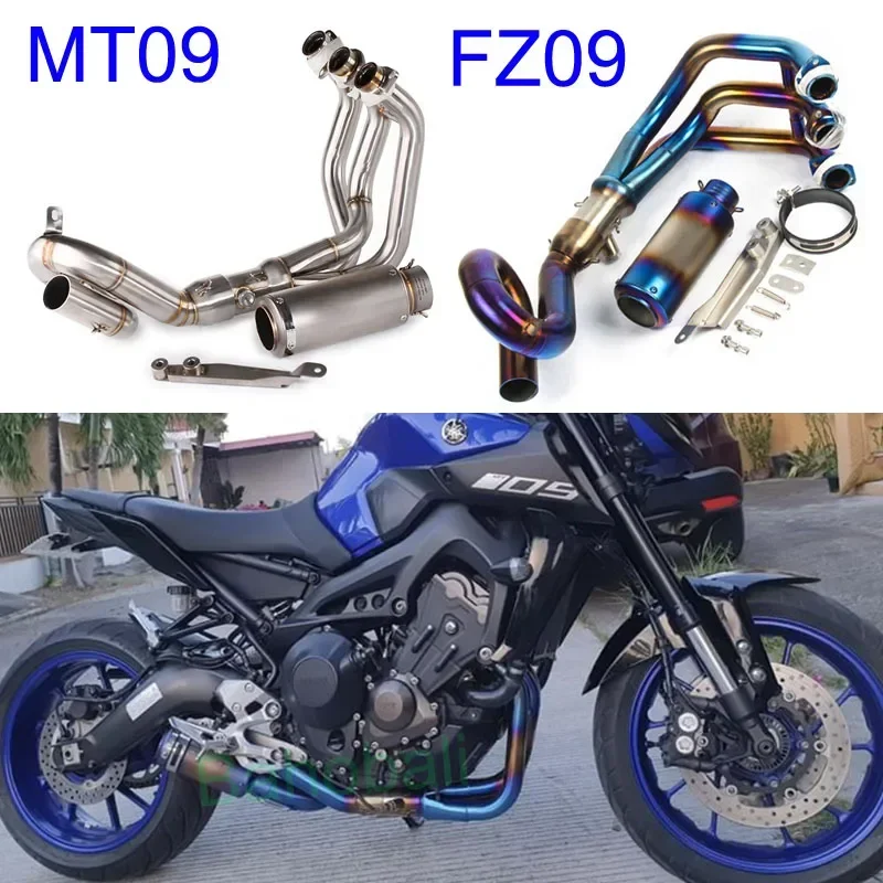 MT09 Motorcycle Full Systems Exhaust Muffler Stainless Steel Pipe For Yamaha Fz09 Mt09 mt-09 fz-09 Xsr900 2013-2021 Years