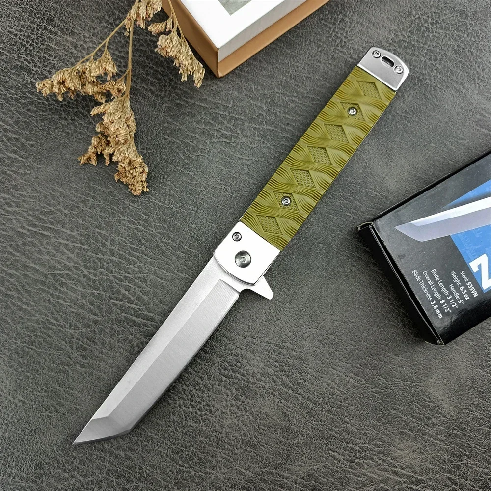 Russian Folding Pocket Knife Tanto Blade Nylon Fiber Handle Outdoor Camping Multi-function Tactical Knife Hiking Hunting Tool