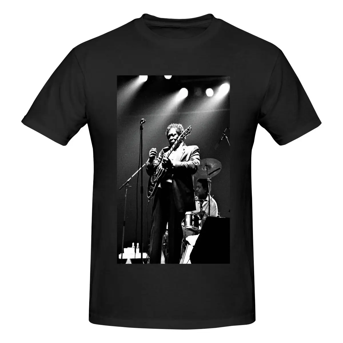 Мужская футболка с забавным портретом B B King и Люсилем. Топы с принтом свободного и облегающего кроя. Женские футболки.