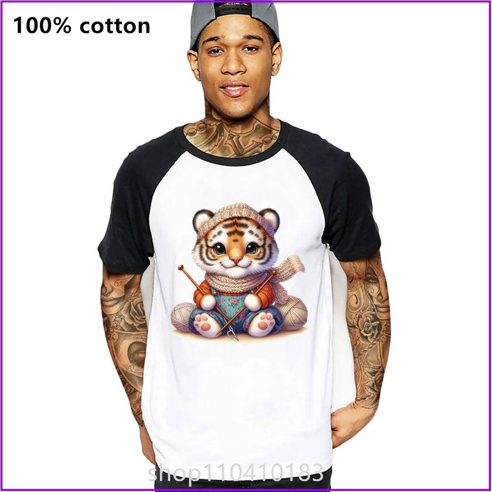 Animals Knitting A Sweater Tiger T Shirts For Men'S Women Tshirt T-Shirt Vintage Military Acid Wash New Styles Golf American A