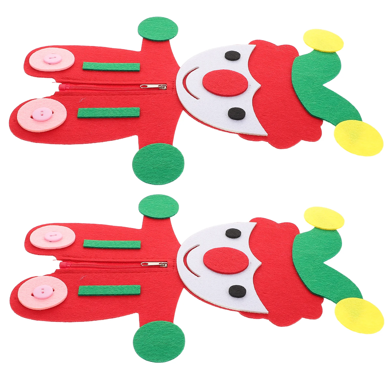 

2 Sets Non-woven Button Toys Fabric Covered Sewing Buttons Cartoon DIY Zippers Skill Development Montessori Tools Safe Playtime