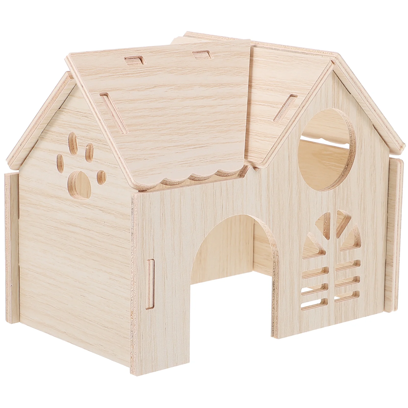 

Hamster Hideout House Household Houses and Hideouts Wear-resistant Rat Toy Supply Guinea Pig Cage Wooden Adorable
