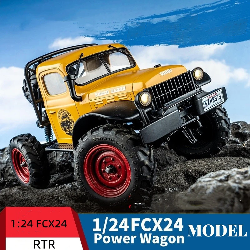 FMS FXC24 POWER WAGON RTR 12401 1/24 2.4G 4WD RC samochodowe światła Led samochody terenowe samochody ciężarowe zabawki