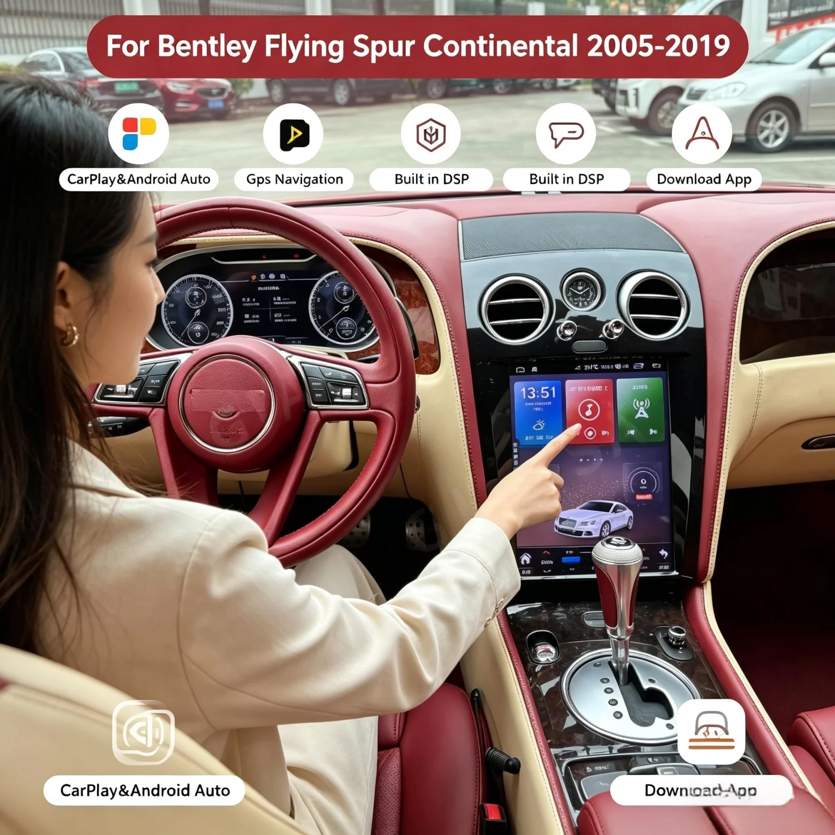 mz Car Radio Android15 For Bentley Flying Spur Continental 2005-2019 Multimedia Player Auto Bluetooth Stereo Carplay GPS 4G WIFI