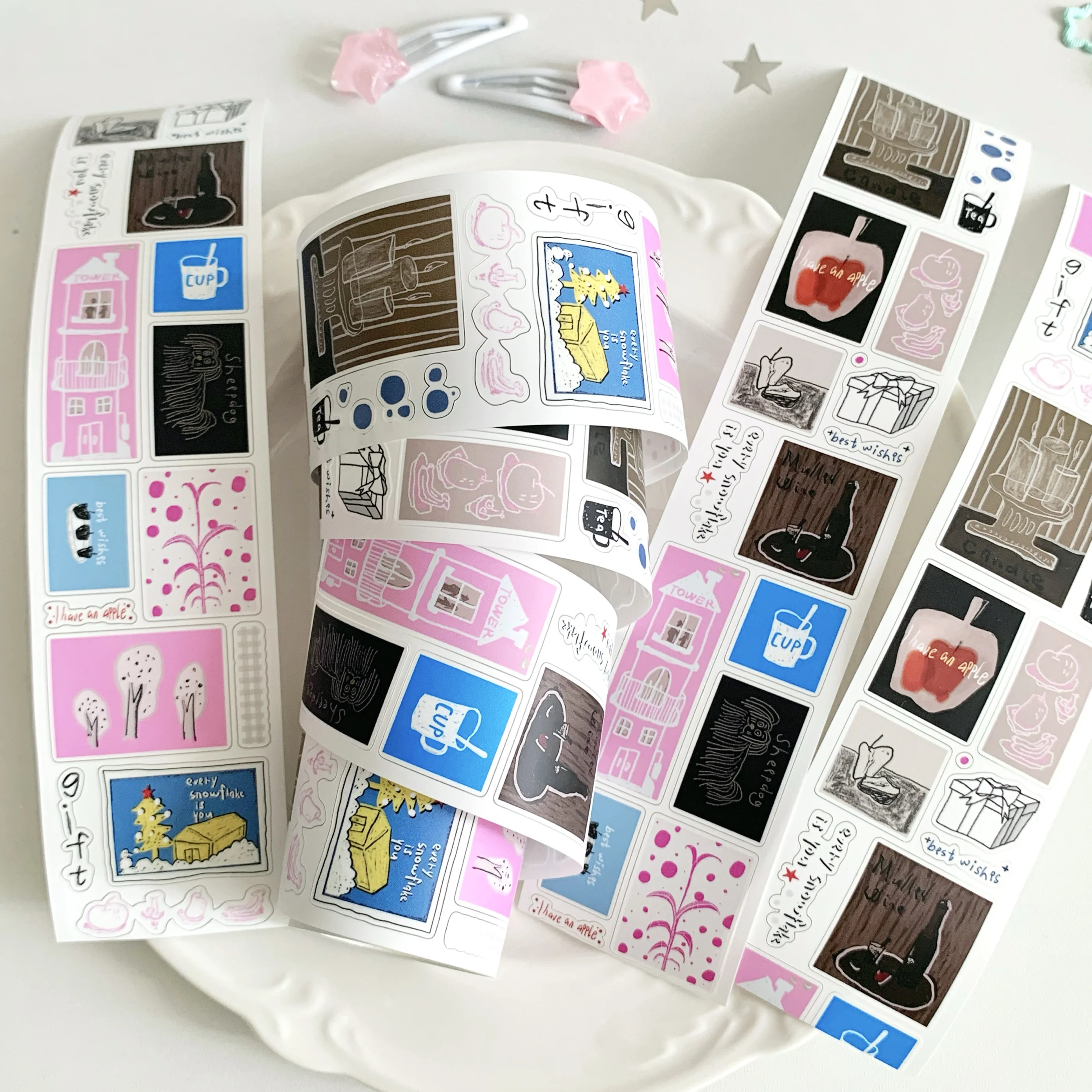 

5 м кремовый пирог наклейка рулон васи лента домашнее животное коллаж журнал песок милый ягненка