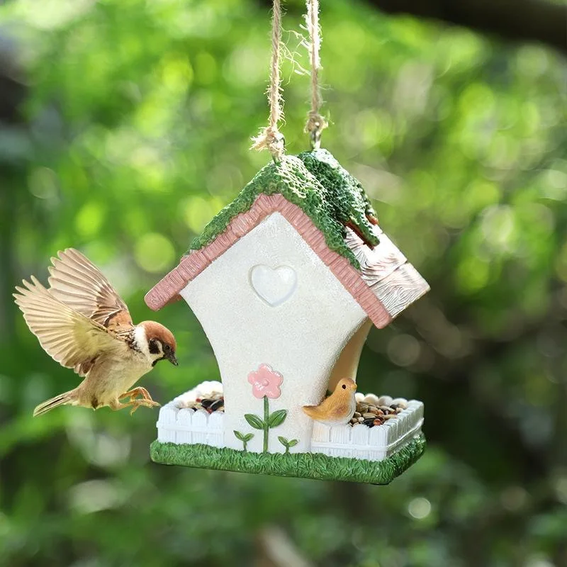 中庭の庭-クリエイティブな屋外の鳥の餌やり装置-木に吊るす装飾-暖かい鳥小屋-鳥の餌入れ器具