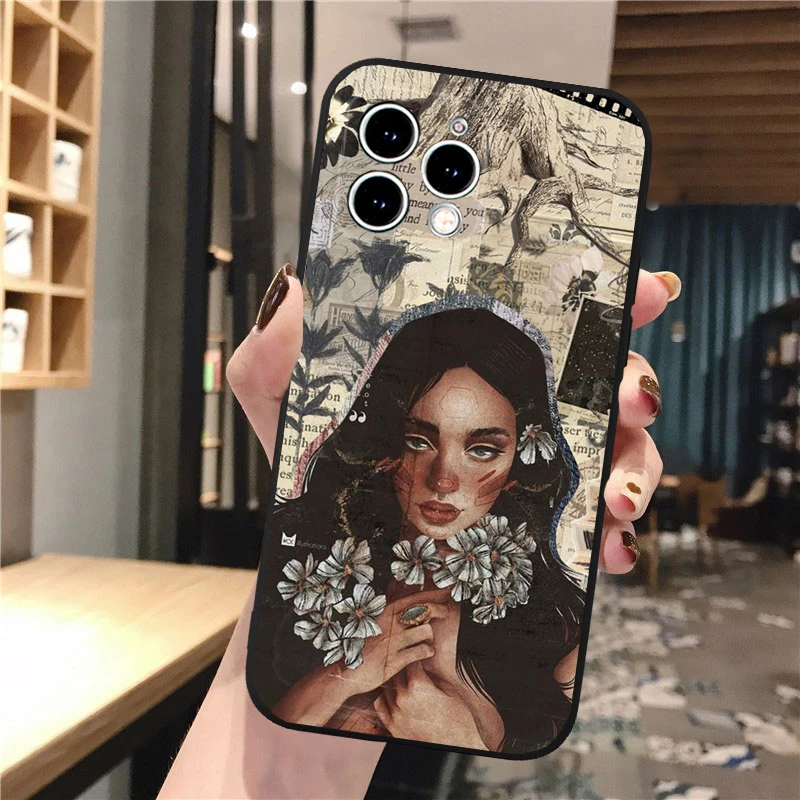 Flower Girl Art Phone Case For iphone 16 15 14 Pro Max 16 15 14 13 12 Pro 15Plus iphone 11