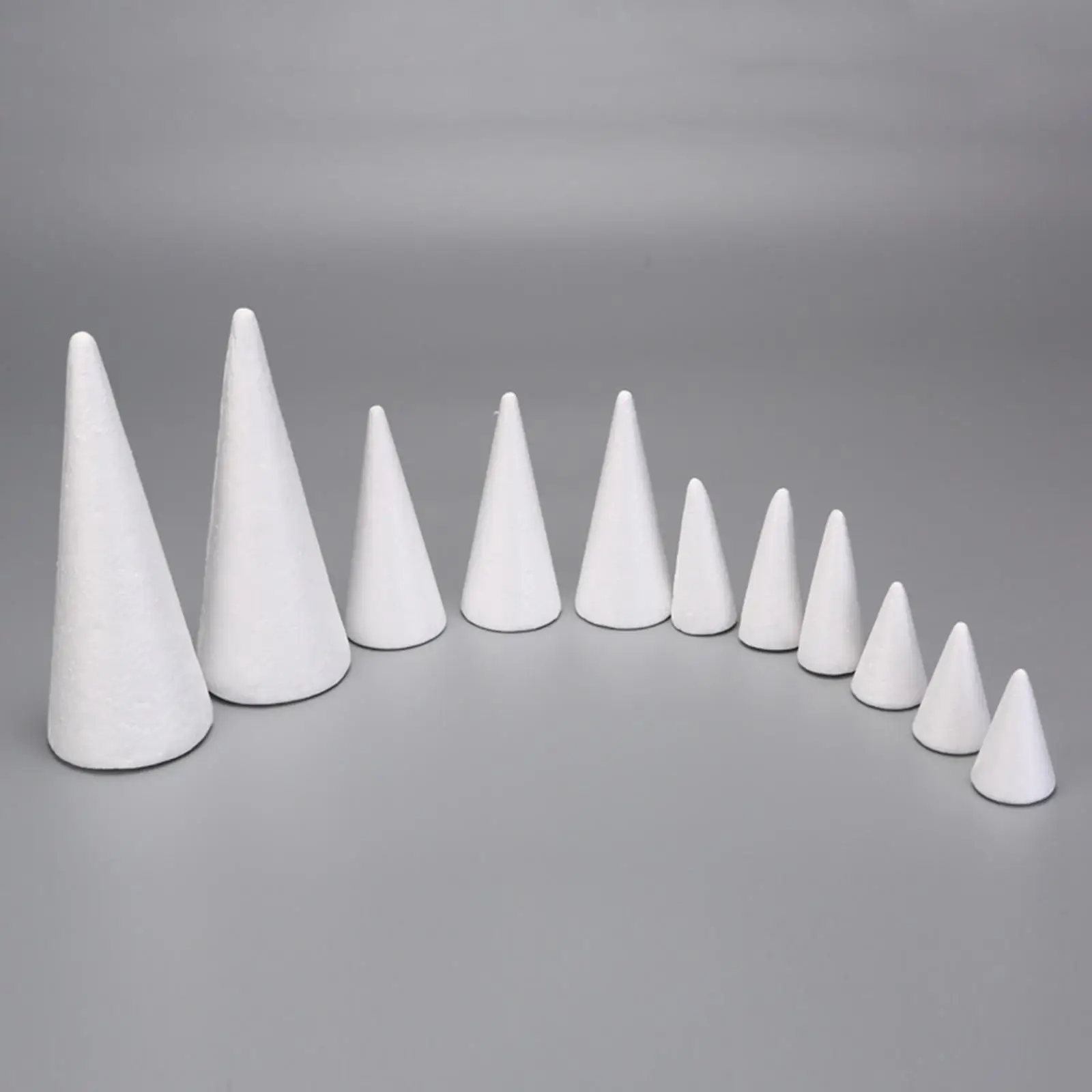 15 Pieces Foam Cones for Crafts Decorations Christmas Tree Project for Wedding Festival Holiday Children Kids DIY Projects