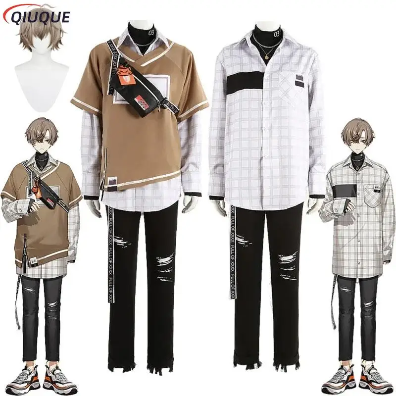 

VTuber Nijisanji Alban Knox Cosplay Costume Wig Adult Halloween Carnival Party Outfits Hoodie Shirt Suit