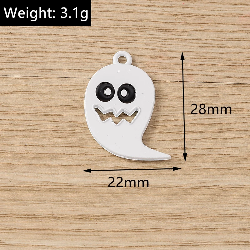 Tusember 10 Stück neue Halloween-Charms Kürbis Böser Geist Vampir Fledermaus Spinne Charms Anhänger für DIY Ohrring Halskette Schmuck – Detail 14