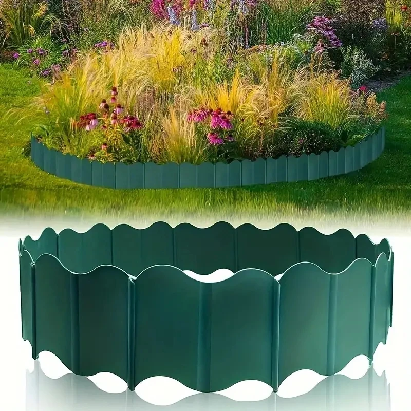 Valla de jardín de verduras hortícolas de 20 piezas, tablero de aislamiento de césped de refugio, valla pequeña de jardín, valla de plástico, macizo de flores para patio