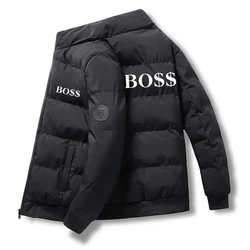 Winter men's zipper jacket fashionable warm racing casual windproof and cold proof fashionable top jacket comfortable clothes