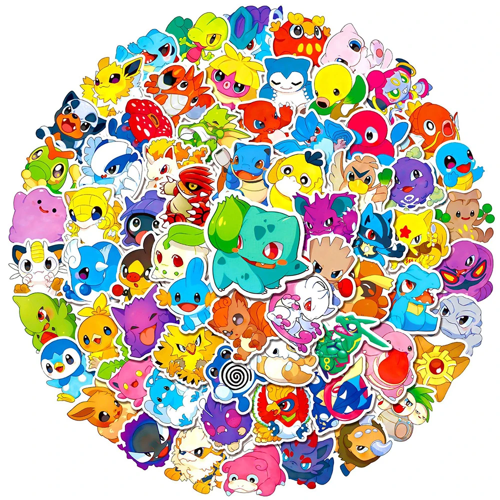 10/30/50/100 pz divertente Pokemon Anime adesivi carino versione Q Cartoon decalcomanie fai da te Suitecase Scrapbook Laptop Toy Sticker per Kid