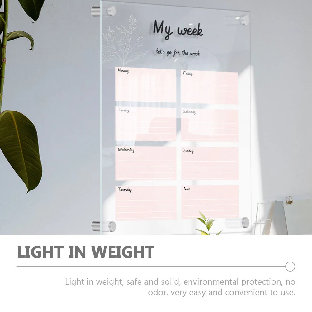 Acrylic Message Clear Sign Hanging Wall Mounted Planner Memo Dry Erase Display Home Office Hanging Message Board Use