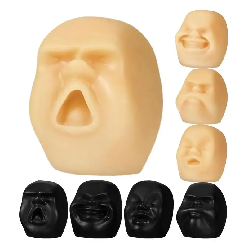 4pcs Human Face Stress Ball Rubber Squeeze Toy Stress Relief Sensory Toys for Kids Adult anti stress Novelty Toys Party Favors