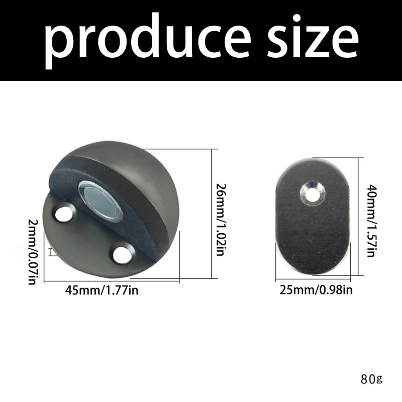 업그레이드 도구 쉬운 설치 자기 도어 스톱 내부 도어용 고무 쿠션이 있는 강철 방청 숨겨진 디자인