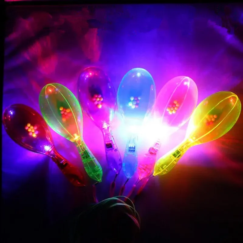 24pcs Luminous Shaking Flashing Maraca Bar Party Cheering Props Toy Gift Noise Maker Birthday Wedding Festival