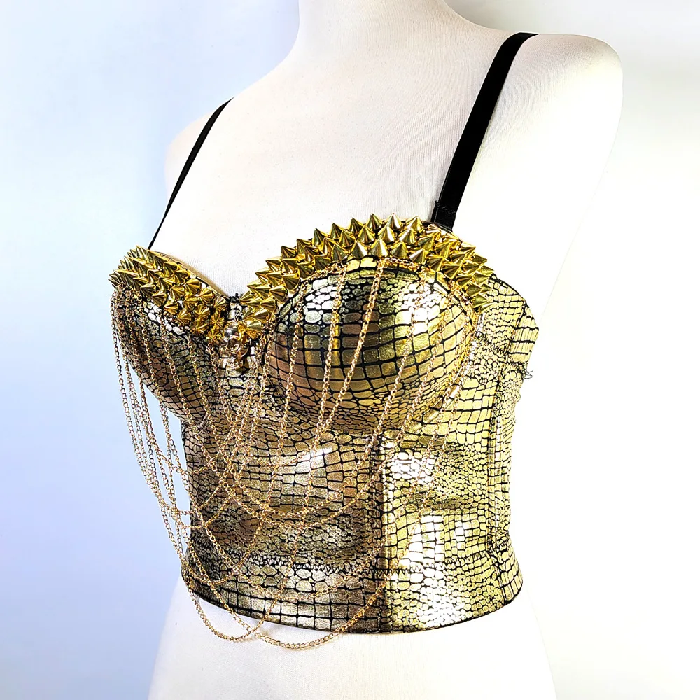 A872 Dropship Gold Bra Fashion Girls Women Dance Wear Clothes Sweet Memory Camisole Top-wear Folk Dance Body-shaping Bra
