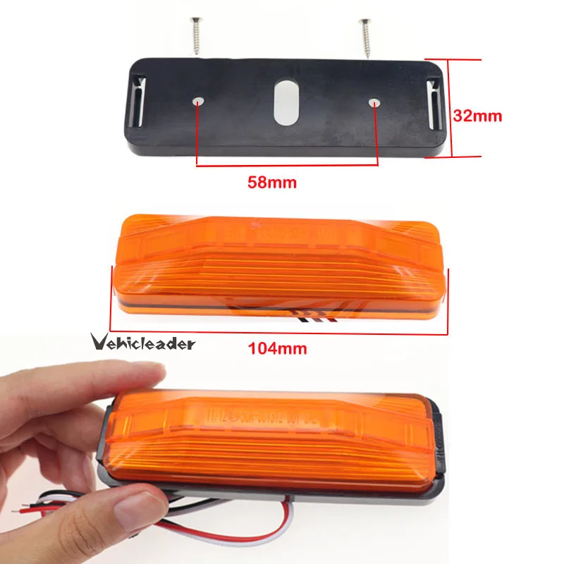 2PCS 18 LED Truck Lorry Trailer Side Marker Indicators Car Turn Signal Brake Rear Warning Tail Light Lamp 24V 12V