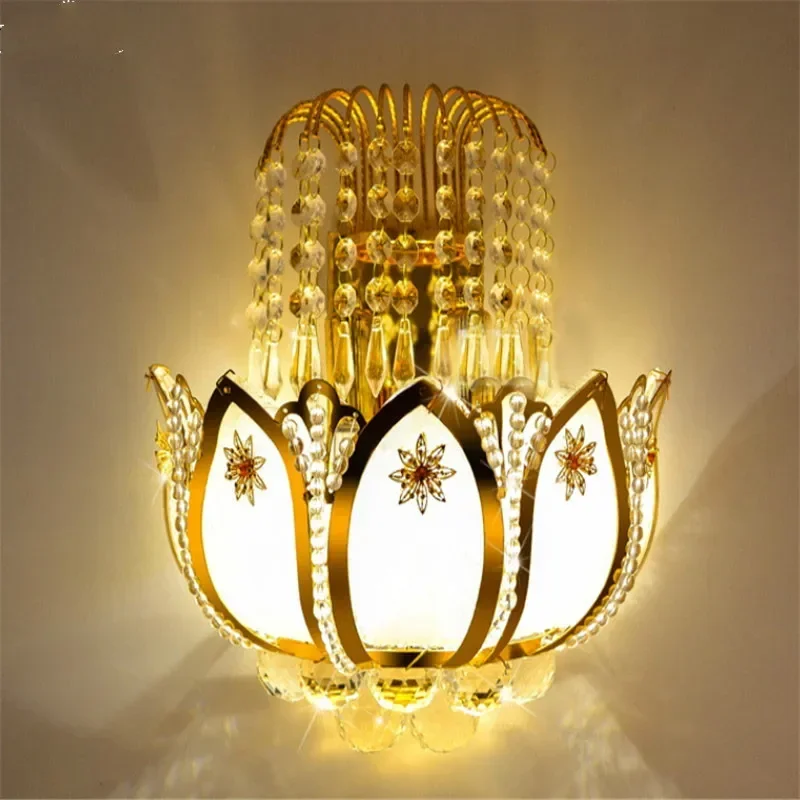 

Gold Crystal led Wall Sconces Lamps for Bedroom Living Room Bedside Bathroom Closet Night Light Modern Luxury Wall Light