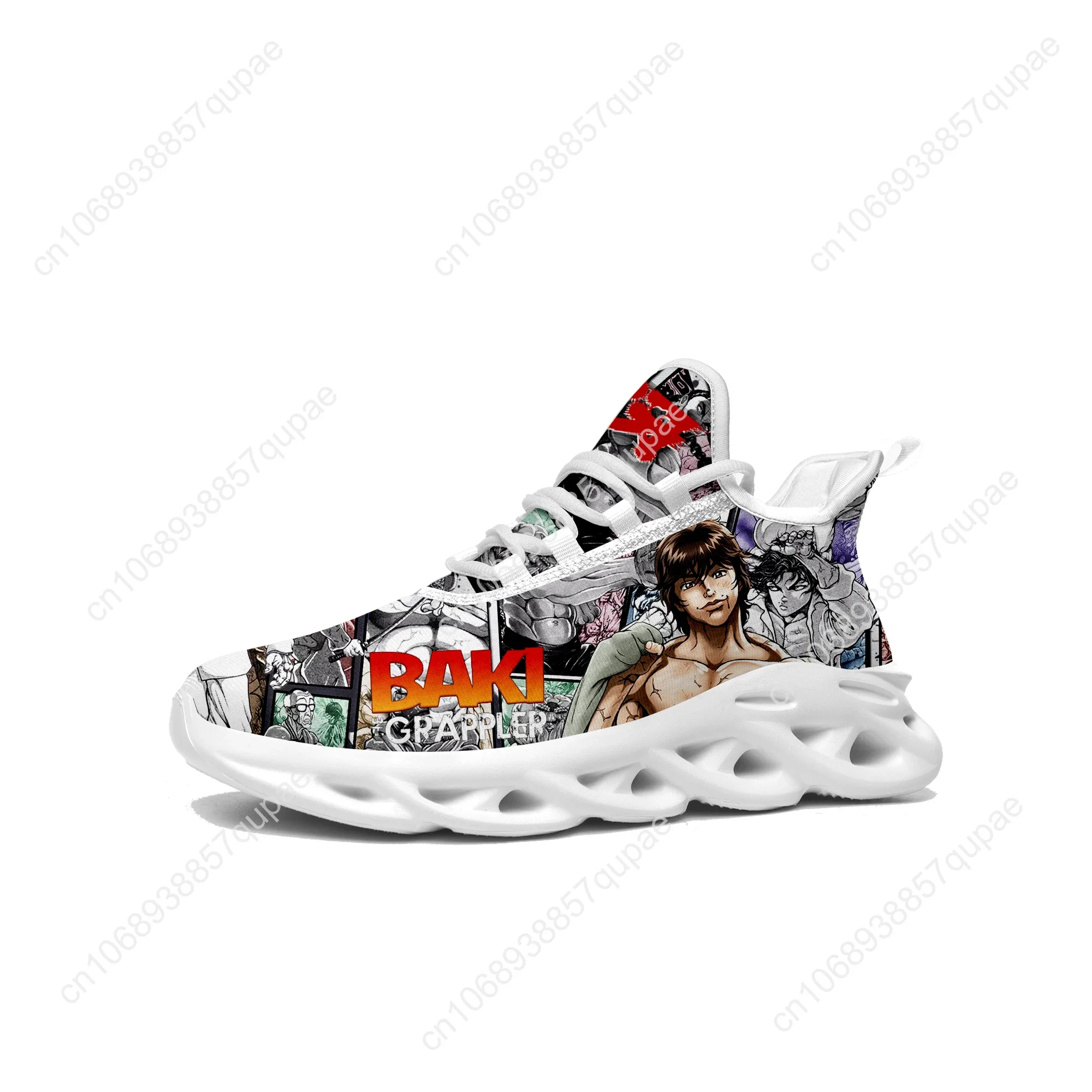 Baki The Grappler Hanma Baki Flats Sneakers Men Women Sports Shoes High Quality Sneaker Lace Up Mesh Footwear Tailor-made Shoe