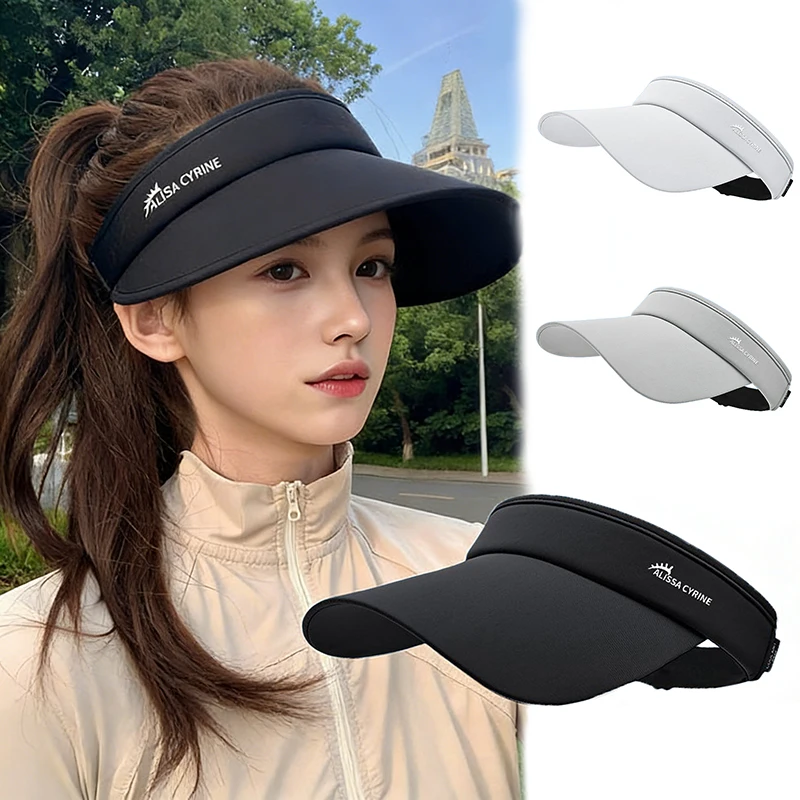 

Шляпа-козырек из ледяного шелка для женщин и мужчин, с широкими полями, регулируемая, с защитой от УФ-излучения, с влаговпитывающей лентой, для гольфа, тенниса, бега