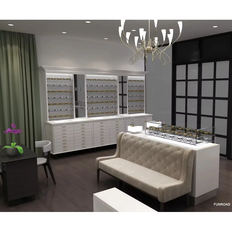 custom.Retail Optical Glass Showcase Manufacture Sunglasses Shop Glass Shelf Display Eyewear Kiosk Design