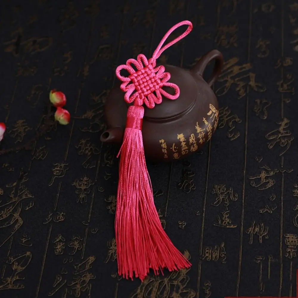 

Small Size Chinese Knot Tassel Chinese Style Traditional Handmade Chinese Knot Pendant DIY Polyester Gift Box Pendant