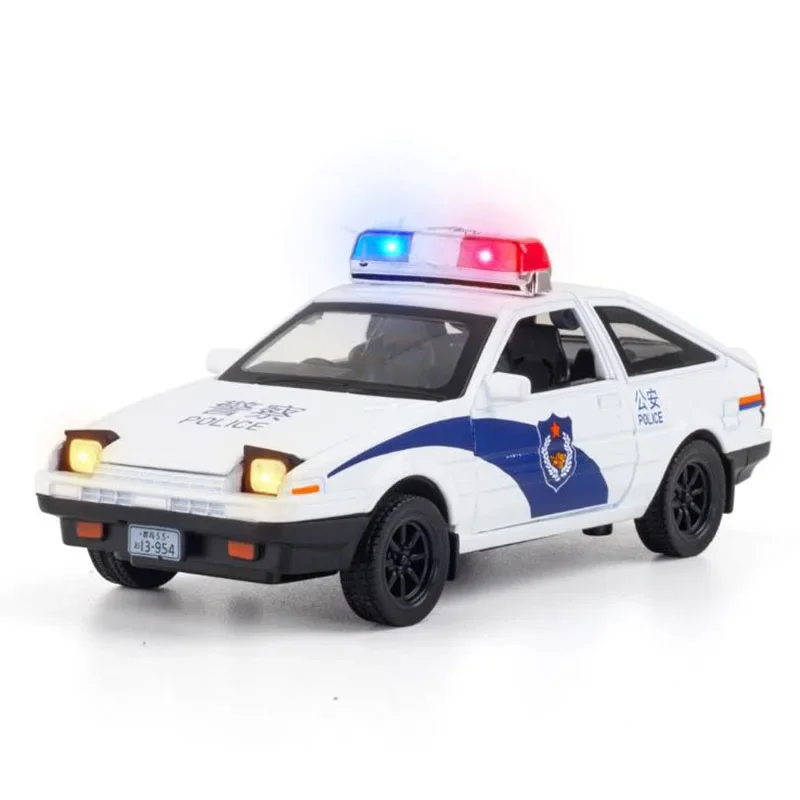 

1:28 Police Toy Car INITIAL D AE86 Metal Toy Alloy Car Diecasts & Toy Vehicles Car Model Miniature Model Car Toys For Children