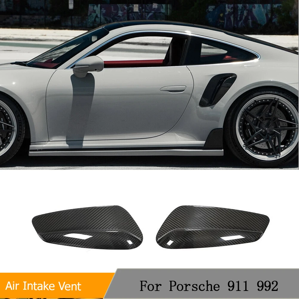 

Крышки на вентиляционные отверстия боковых крыльев автомобиля, накладки для Porsche 911 922, 2-Door 2019-2022, боковые крышки на вентиляционные отверстия, покрытие из сухого углерода
