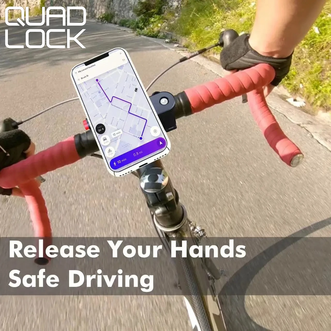 

QUAD-LOCK Phone Holder 360° Rotatable Bike Phone Support Anti-Shock Outdoor Riding Navigation Phone Bracket Cycling Accessories