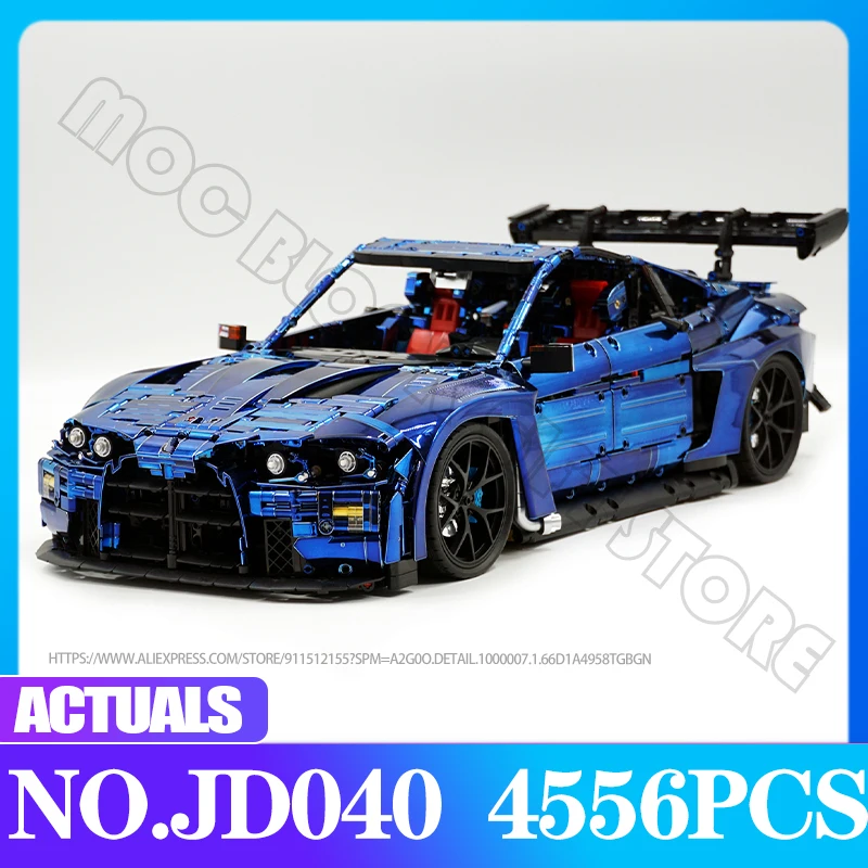 MOCBRICK High-Tech Speed Power M4 Track Racing Car Model GT Hypercar JD040 Building Block Brick 1:8 Scale Children MOC Toys Gift