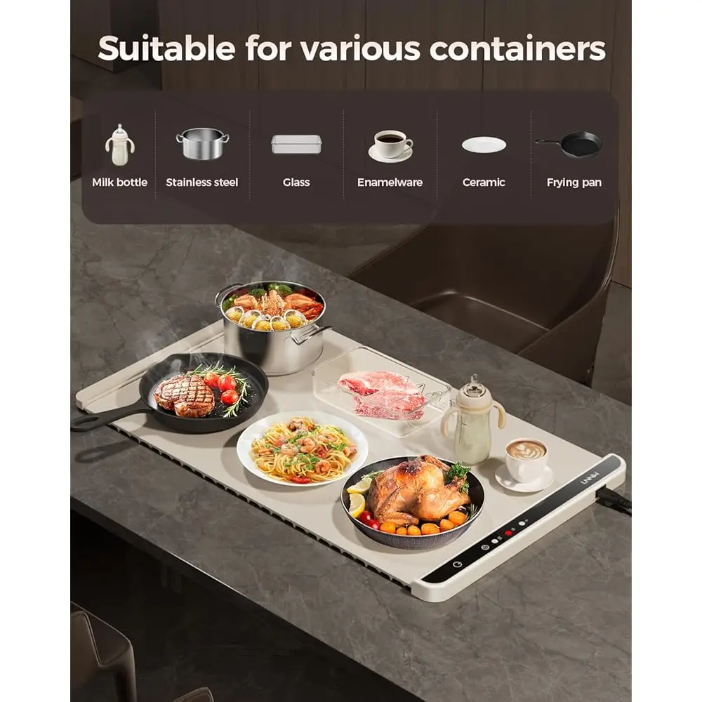 Warming Mat For Food,Food Warming Mat,Electric Warming Tray For Buffets Party And Home Daily Use,Heating Fastly In 10S,Portable