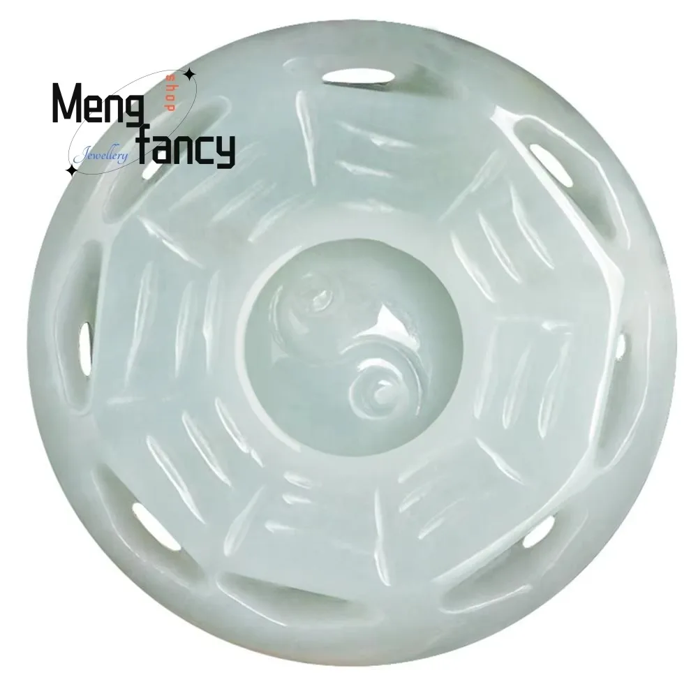 Natural Myanmar A-goods Jadeite Taiji Gossip Transit Peace Button Jade Pendant Exquisite Fashion Jewelry Best Selling Mascots