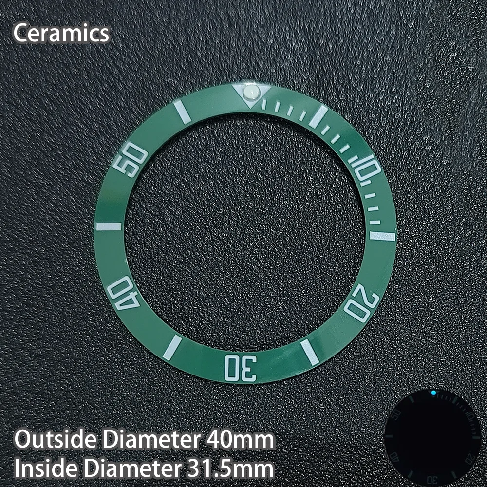 

40mm * 31.5mm Ceramic Watch Tilt Bezel Insert Fit 42mm to 44mm Watch Cases GMT Diving Men Watch Part Accessories Watch Bezels