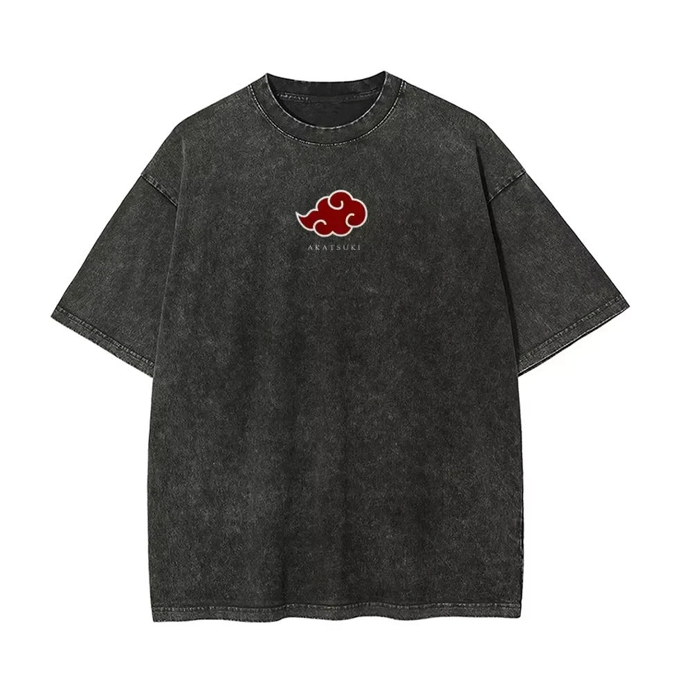 NEW Naruto Itachi Uchiha T Shirt Akatsuki Great Wave Vintage Acid Wash Streetwear Retro Anime Graphic Men Tees Clothing view 2