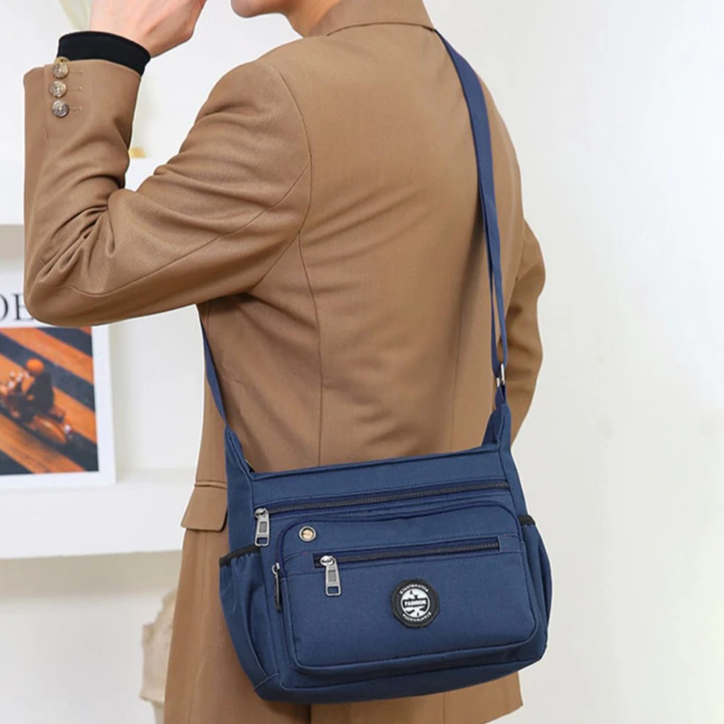 Business Fashion Men's Shoulder Bag Women's Crossbody Bag Large Capacity Multipurpose Travel Bags Tool Bag Oxford Cloth Material