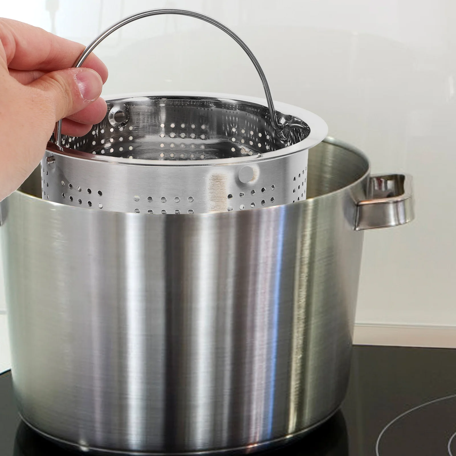 

Stainless Steel Steaming Basket 24Cm Round Metal Food Steamer For Rice Cooker Pot Vegetables Eggs Seafood Kitchen Supplies