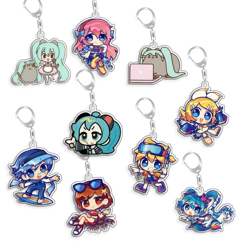 

Акриловый брелок ручной работы для фанатов Hatsune Miku, Kagamine Luka, MEIKO, KAITO: милый кулон для рюкзака, подарок для любителей игр, украшение