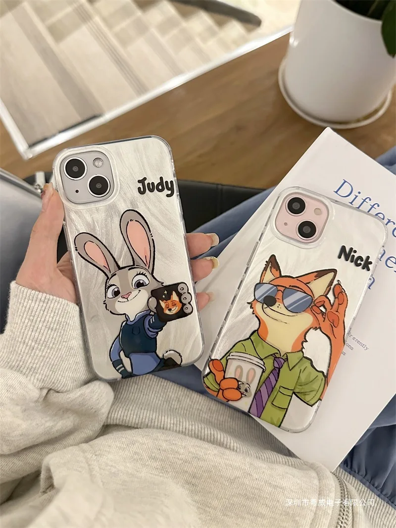 Para Zootopia funda de teléfono Nick Judy funda de teléfono para iPhone 17,17Pro Max, 17Pro cubierta transparente regalo de Navidad