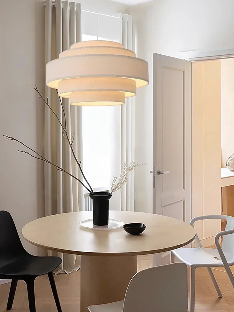 Nordic Stoff Led Anhänger Licht Moderne Wohnzimmer Schlafzimmer Esszimmer Decke Kronleuchter Glanz Wohnkultur Hängen Lampe Leuchten