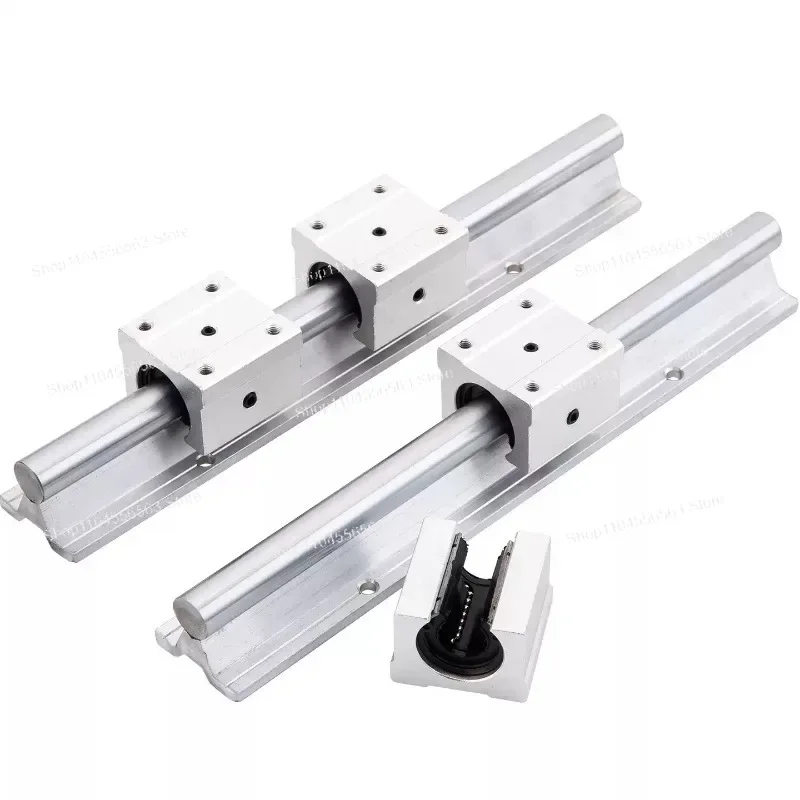 Aluminum Support Shaft Rail Kit, SBR Cylindrical Linear Guide, Chromed Hard Shaft & Open Slider Bearing