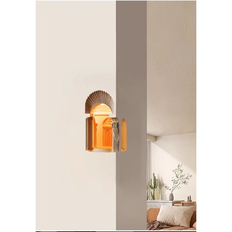 Gypsum lamp embedded corner wall lamp embedded pre-embedded corner sensor lamp European court wall corridor niche lam