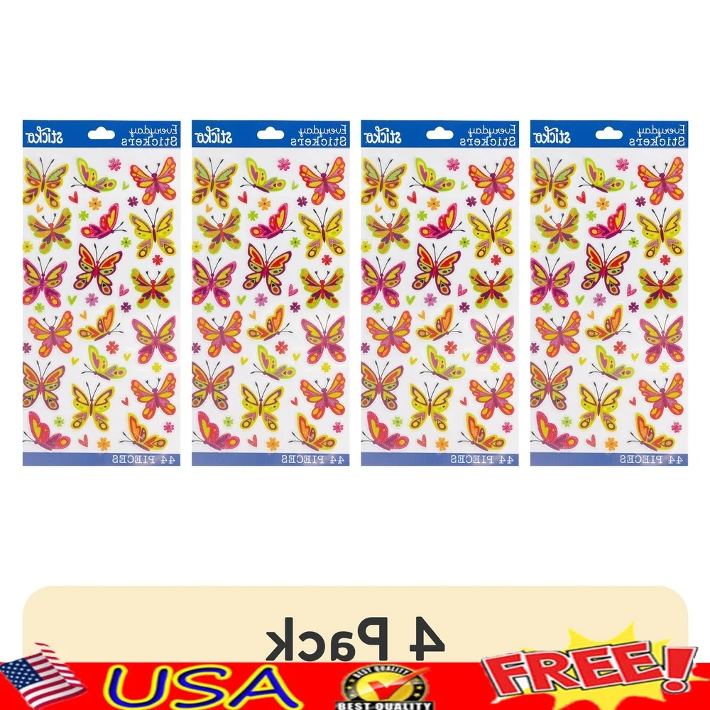 

Multicolor Spicier Butterflies Vinyl Stickers 44 Pack Removable Craft Stickers Scrapbooking Laptop Notebook Decoration