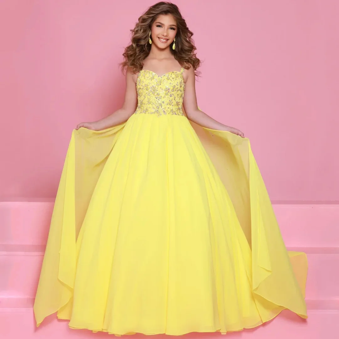 

Snvdzo Customized Flower Girl Pageant Dress For Wedding Appliques Floor Length Elegant Princess Quinceanera Birthday Ball Gown