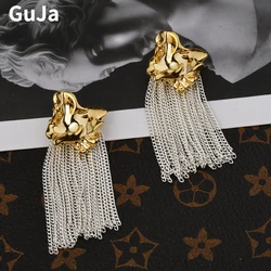 Modern Jewelry European and American Design Metal Irregular Chain Tassel Earrings For Women Party Gifts Fine Ear Accessories