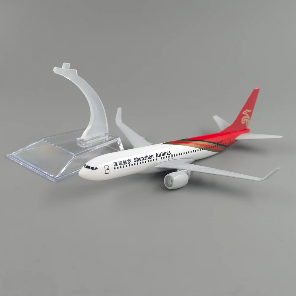 

Модель самолета Boeing 737 авиакомпании Shenzhen, 15 см, из сплава, 16 см, игрушка B737, рождественский подарок для коллекции и декора