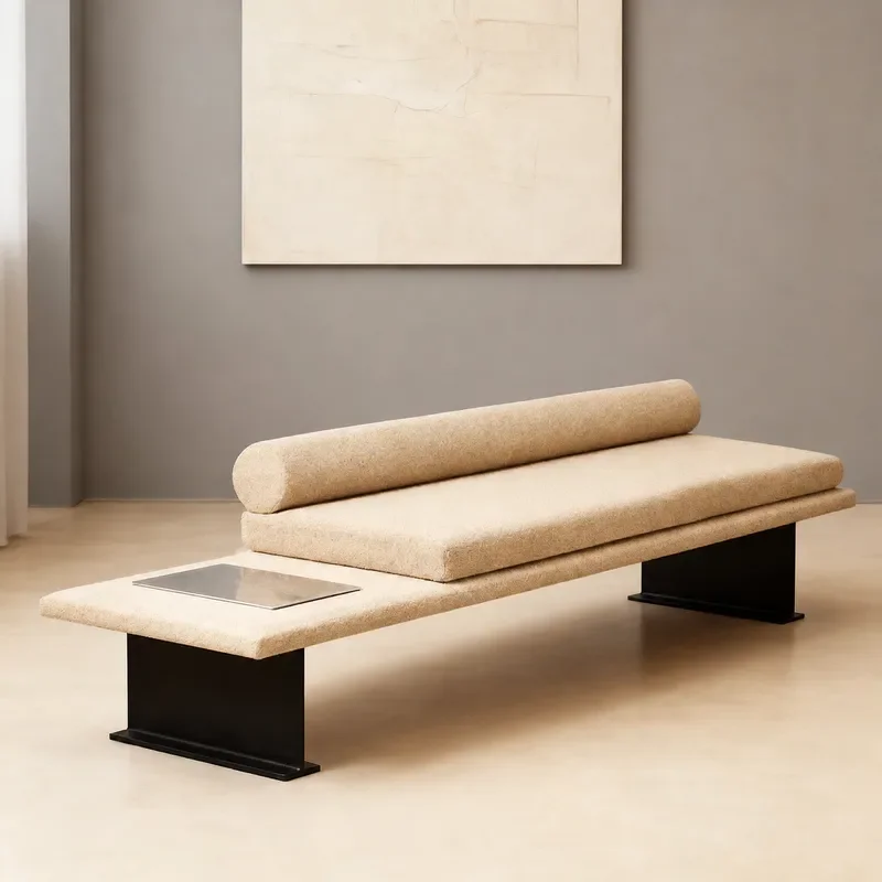 Nordic Light Luxury Metal Fabric Sofa Stool Modern Simple Shoe Changing Stool Cloakroom Bench Household Bedroom Bedside Stool