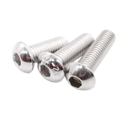 5pc UNC 5/16-18 3/8-16 US Coarse Thread 304 A2-70 stainless steel Allen Hex Hexagon Socket Button Head Round Screw Bolt ISO7380