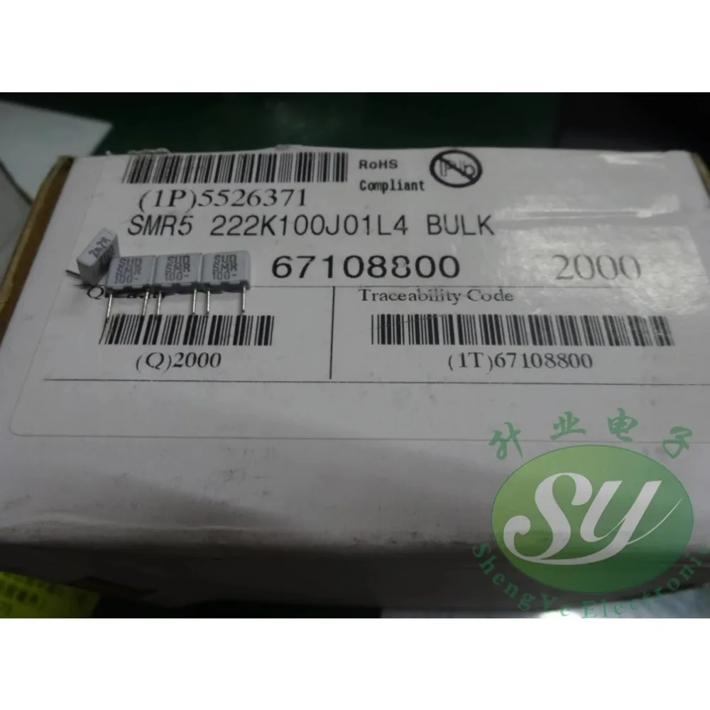 

50PCS SMR5 0.0022uf/100v 2.2nf 2200pf 2n2 222 brand new 5mm film capacitor